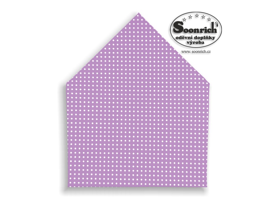 šátek bílý puntík na fialové