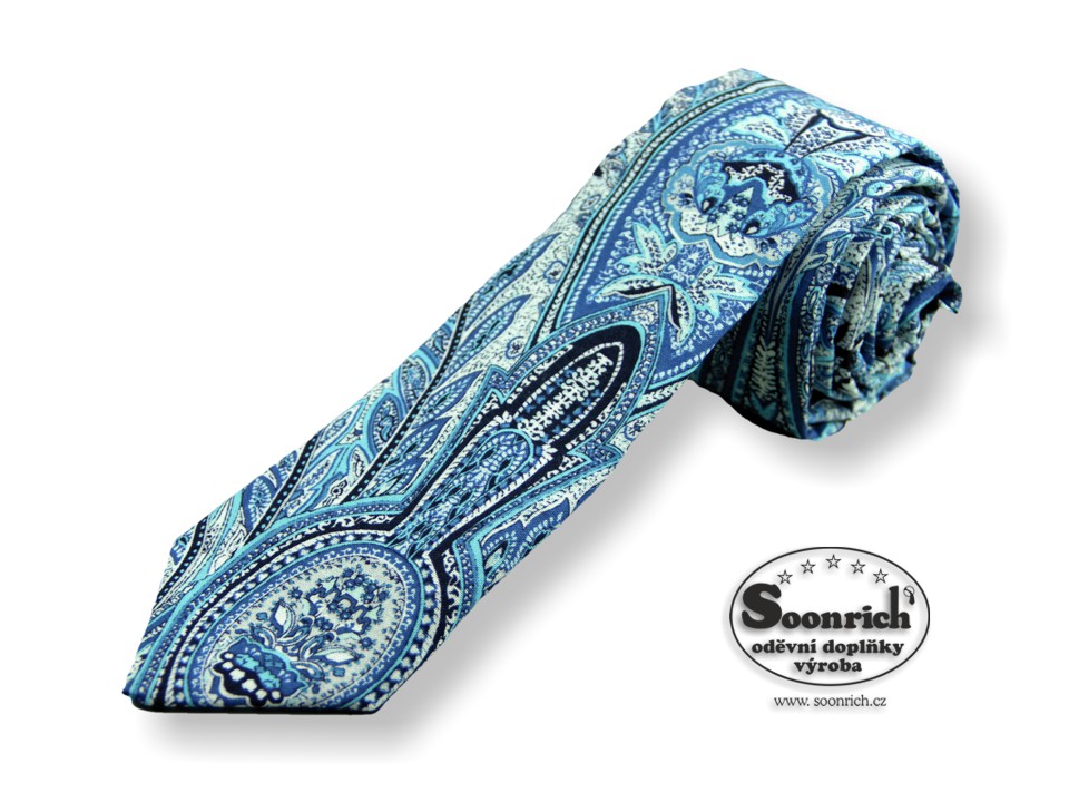 kravata kašmírová modrá