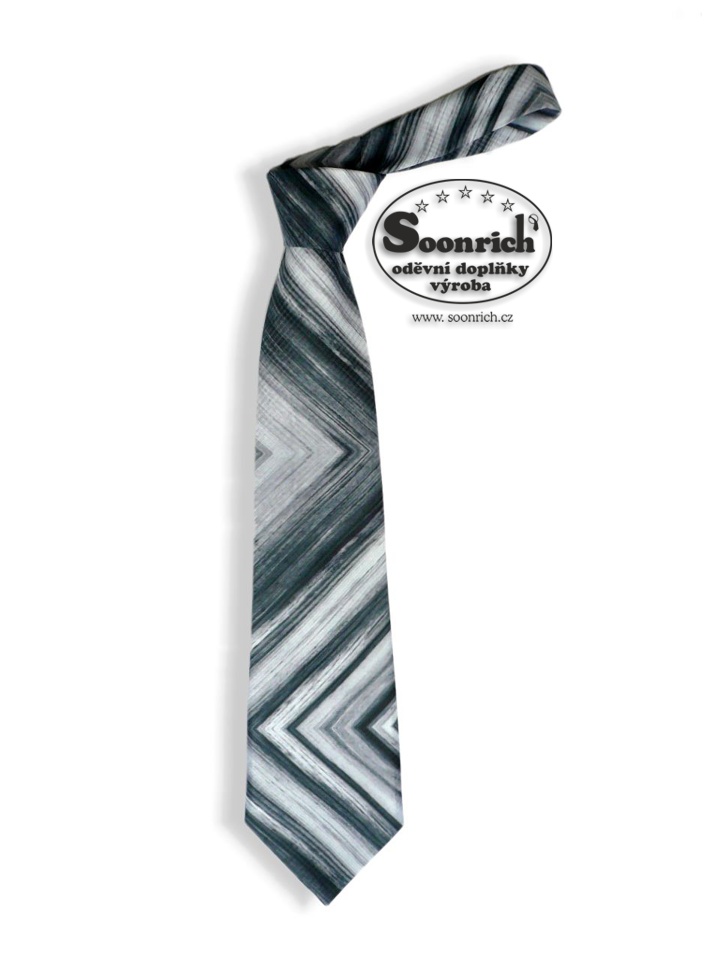 kravata šedá duha 