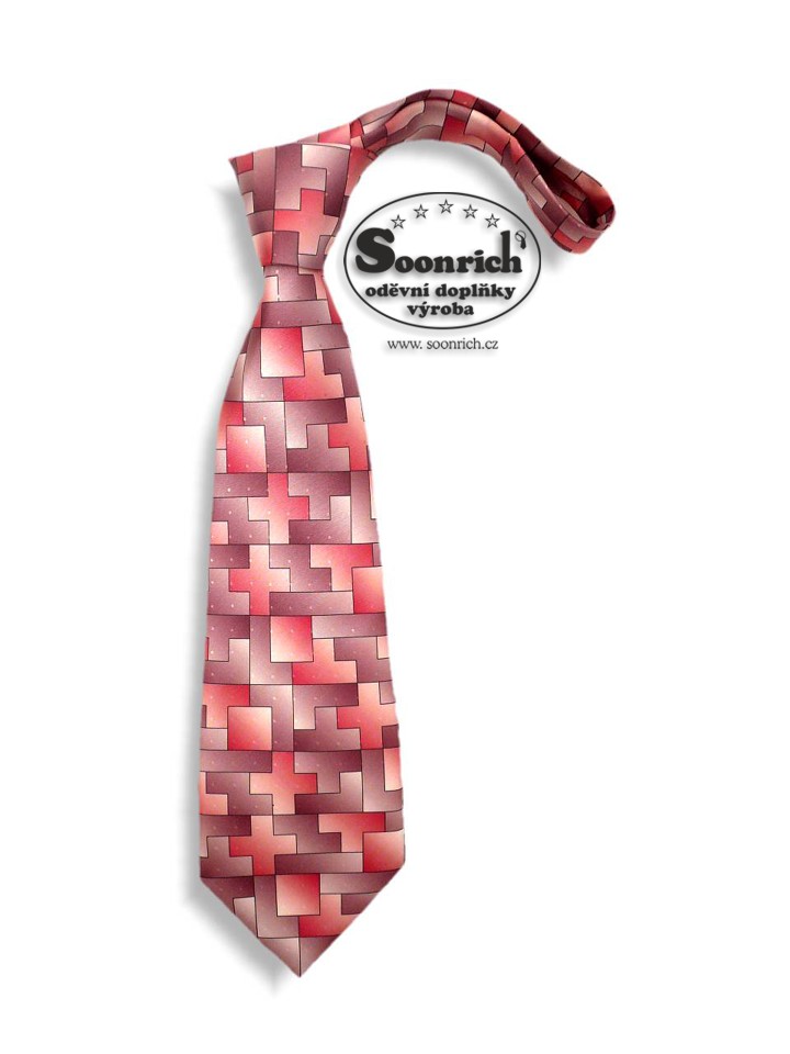 kravata èervená tetris