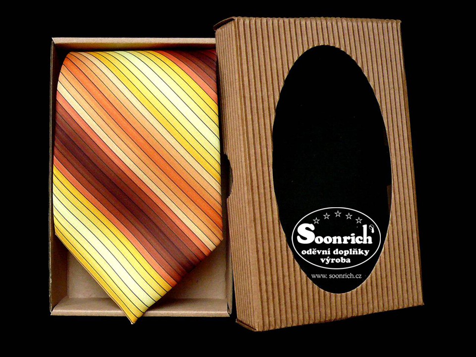 kravata pruhovaná žlutá