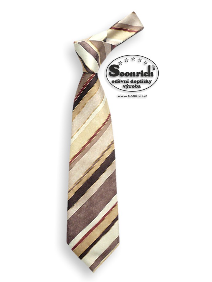 kravata béžová vzorovaná